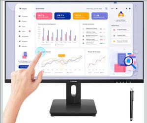 FYHXele 27 Inch Touchscreen Monitor, IPS FHD 1080P Touch PC Display, 75Hz, LED Backlit Multi-Touch Monitor, VESA, HDMI & VGA & USB Computer Touch Scre