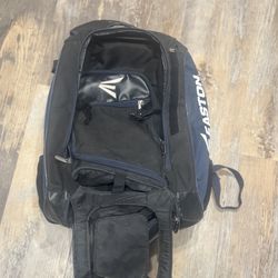 Easton baseball softball backpack bag helmet holder many pockets navy blue black