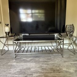 Glass Center Table With Side Tables 