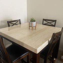 43” Family table of 4 with chairs 