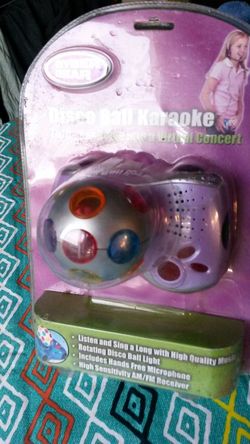Portable disco ball karaoke with headset