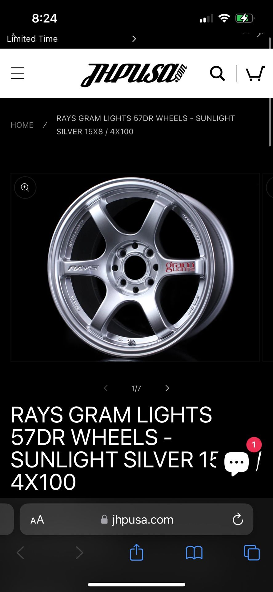 Rays Gram Lights 57DR 15x8 4x100