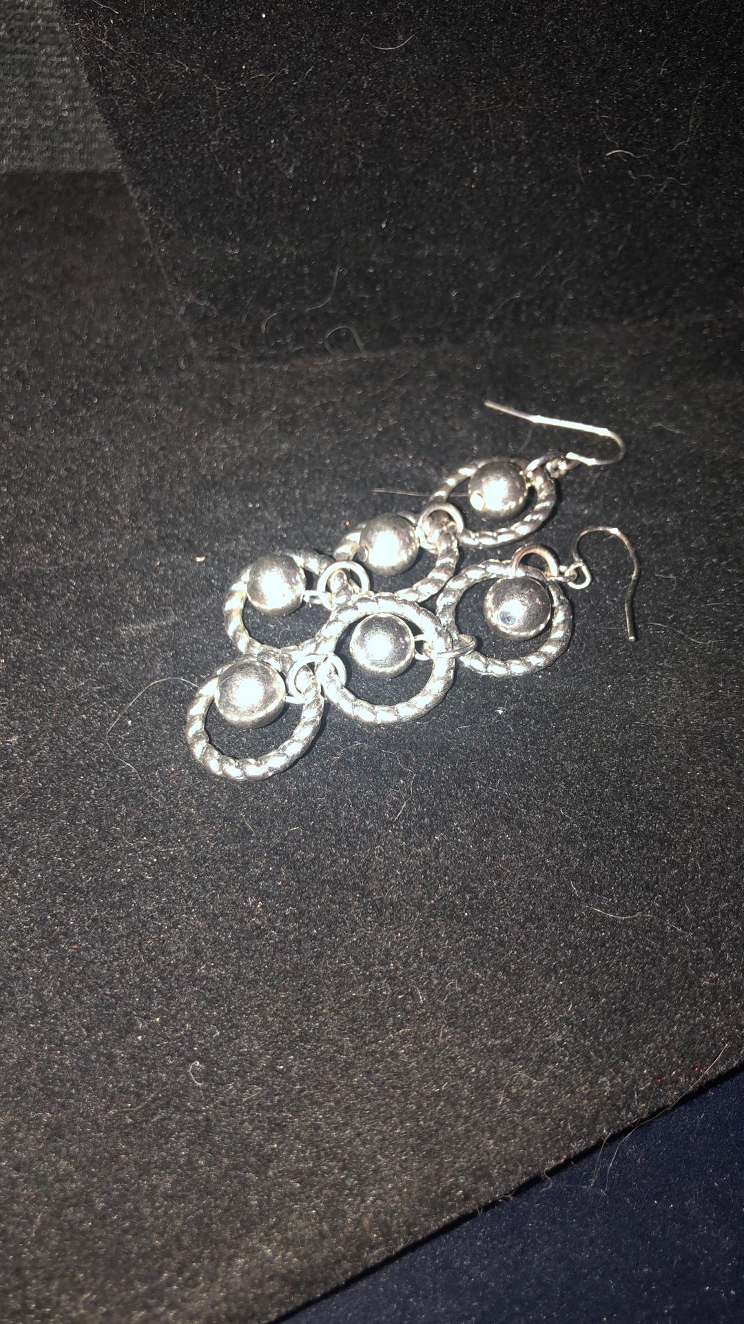 Silver Toned Dangling Pierced Earrings