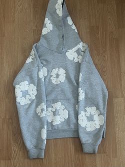 Grey denim tear