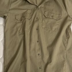 Dickies Mens Short Sleeve Work Shirt Khaki
