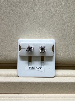 Silver Pushback Solitaire Studs