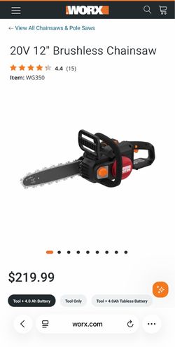 Worx 20v 12” Brushless Chainsaw