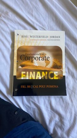 Finance Book FRL 301 Cal Poly Pomona 10th edition