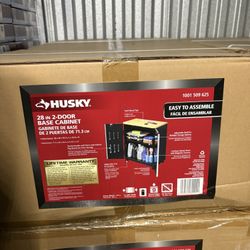 HUSKYReady-to-Assemble 24-Gauge Steel 2-Door Garage Base Cabinet in Black (28 in. W x 32.8)