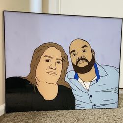 Glass Paintings Family, Friends, Pets, Anime & Cartoon Portraits Available LOCATED IN COVINA
