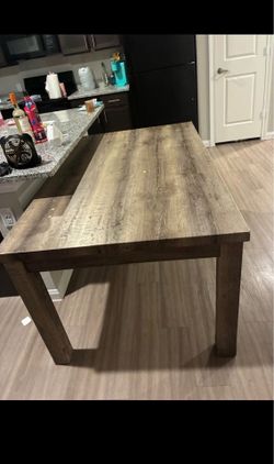 Sturdy wood dining table