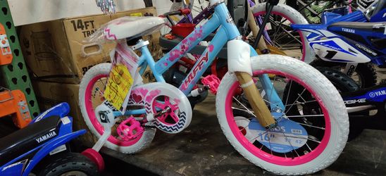 New 16" girls bike with training wheels