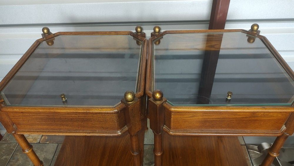 Antique Pair Of Brandt Shadow Box Side Tables