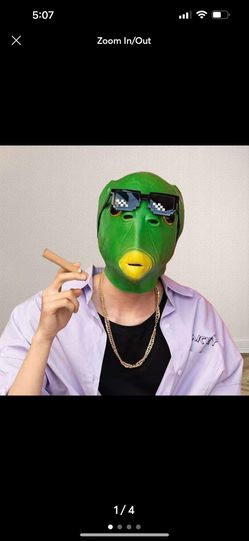 Funny Cosplay Green Fish Mask For Adults Full Head Latex Mask Costume Headwear
