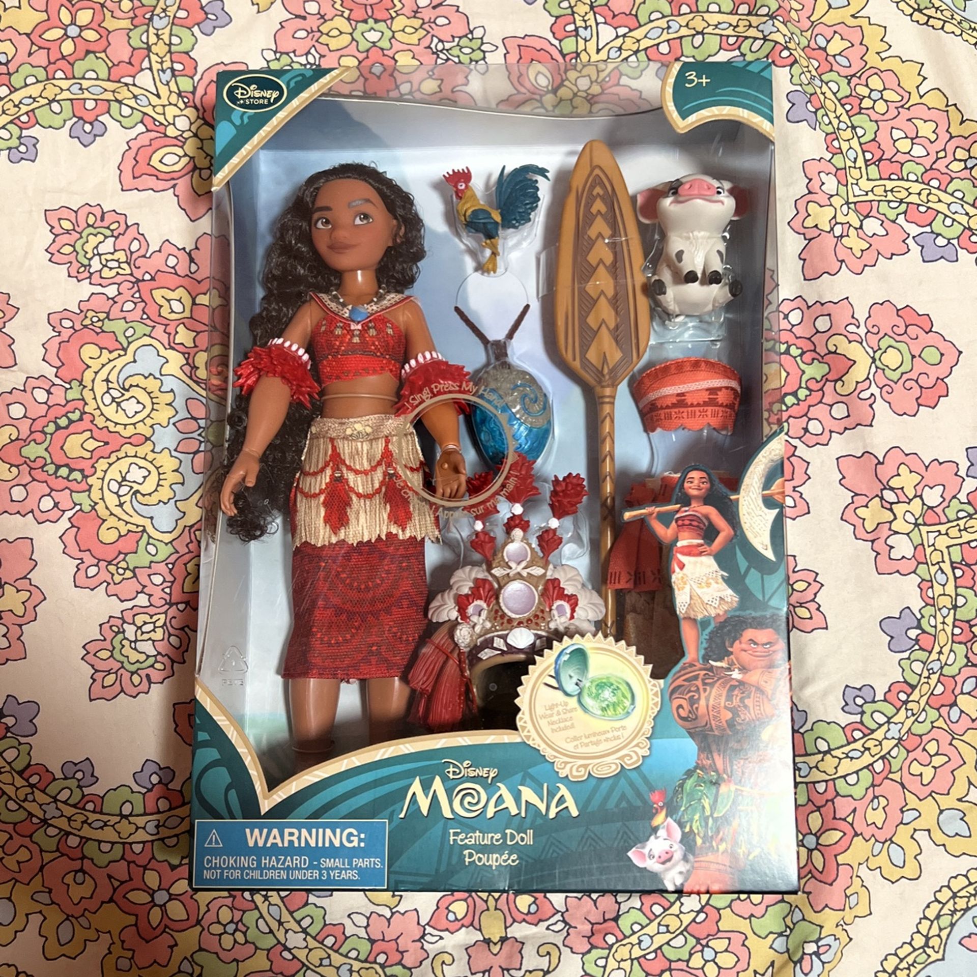 Disney Moana Singing Doll With Singing Necklace NIB Disney Store