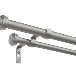 ✨ BRAND NEW Double Curtain Rod Set – Adjustable 36”-72” (Silver) ✨