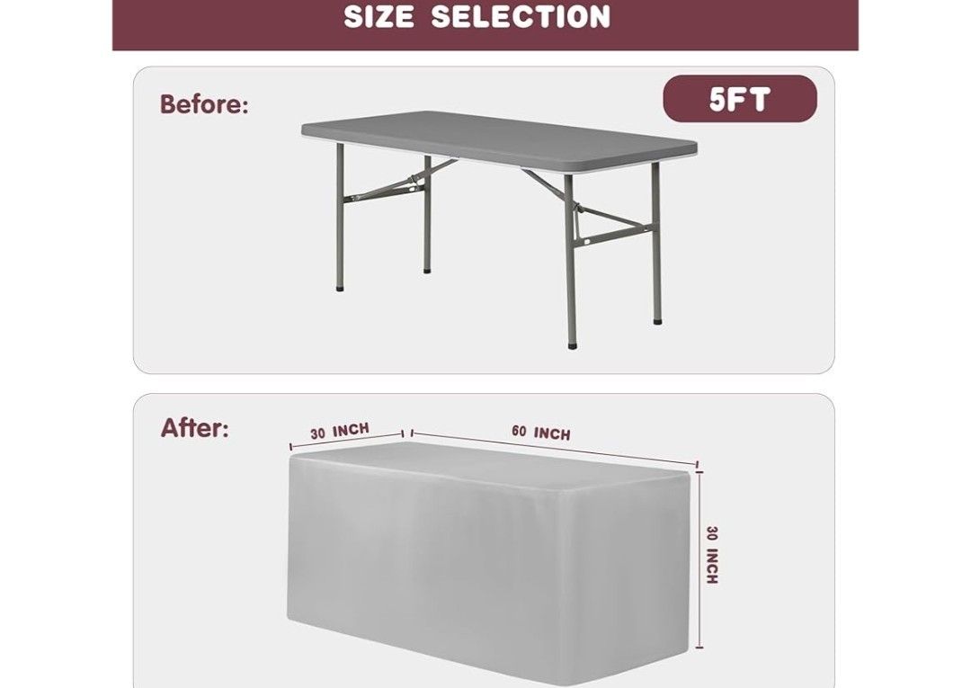 5 Foot Black Table Cloth/Cover-Event, Banquet, Or Booth