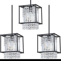 3 Pack 10” Hanging Crystal Light Fixture