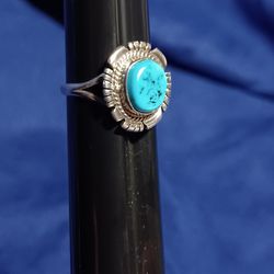 Vintage Turquoise 925 Ring Marked RB Sterling 