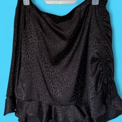 forever 21+ black leopard print skirt