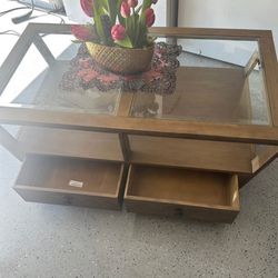 Cocktail Table With Casters MGNABOT20  Measurements: 48” W by 26” D by 18.63”H