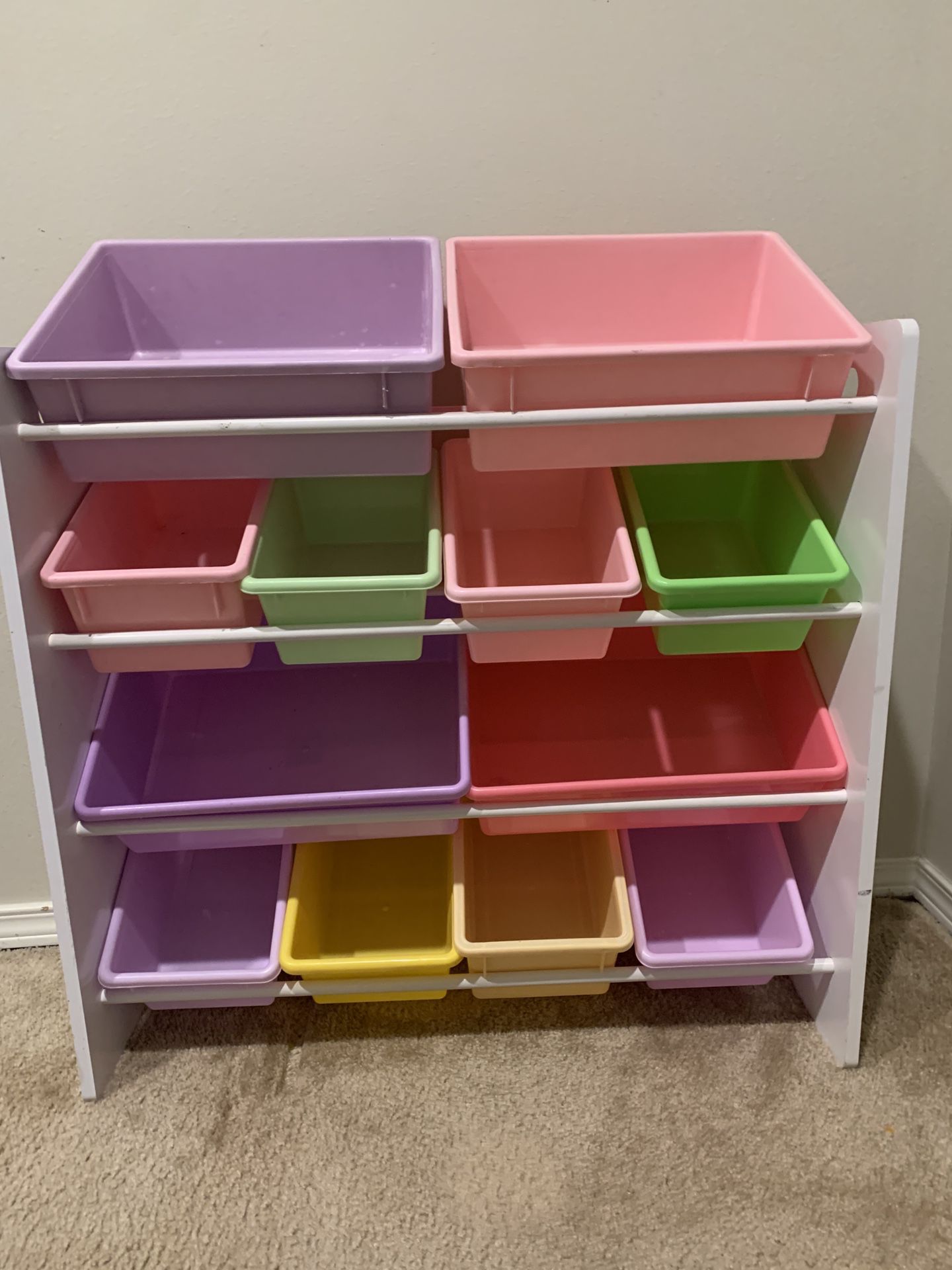 Toy Shelter Rack With Bins.