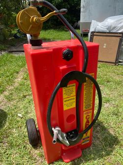Fuel caddy 28 gallons with pump and gun like new