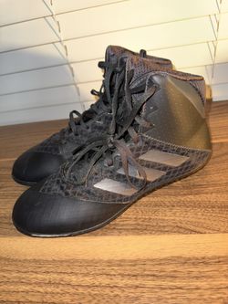 Adidas Mat Wizard 4 Wrestling/Boxing Shoes Mens Size 9 Black Lace Up Ankle High Top