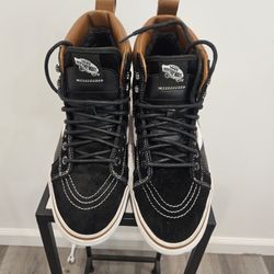 Vans Sk8-Hi Scotchgard 3M Black Leather Sherpa High Top Men Size 7.5