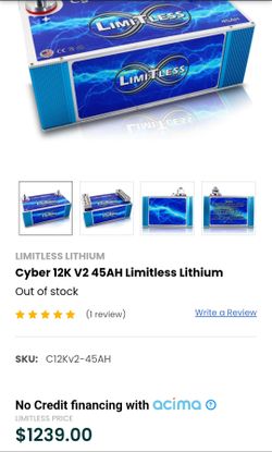 3 - 12k LIMITLESS lithium batteries 2 Brandnew, 1 used