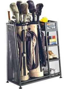 Suncast Metal Equipment Organizer Storage Rack Stand Bin Golf Garden Hobby Bag Holder Clubs Accessories Equipment
