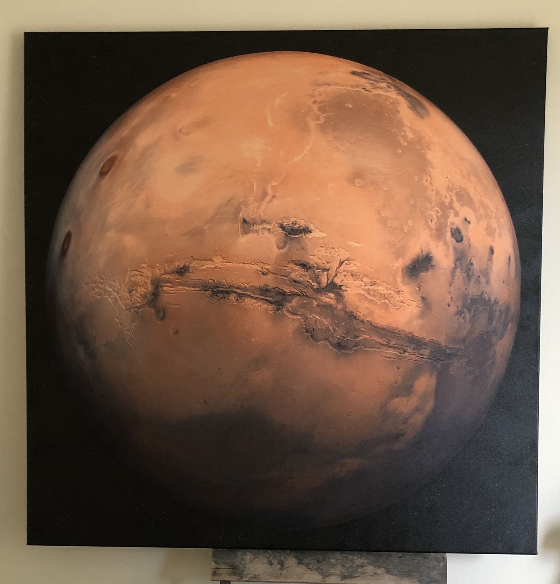 Very Large 3’x3’ Photo Canvas Of Planet Mars Maybe For Kids Room 