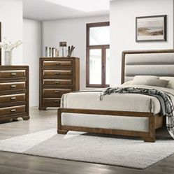Brand New Brown & Grey 4pc Queen Bedroom Set (Available In Eastern King)