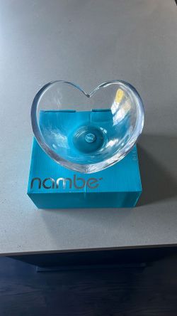 Nambè Brand New Large Glass Heart Bowl Authentic Collectors Crystal Lalique Baccarat Home Decor 