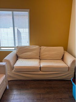 White / tan couch