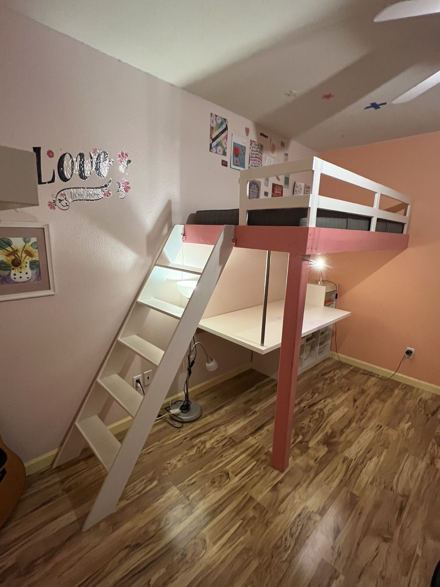 Loft Bed And Desk With Cubbies