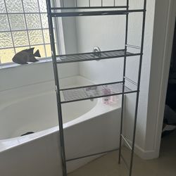 Metal over the toilet three shelf space saver