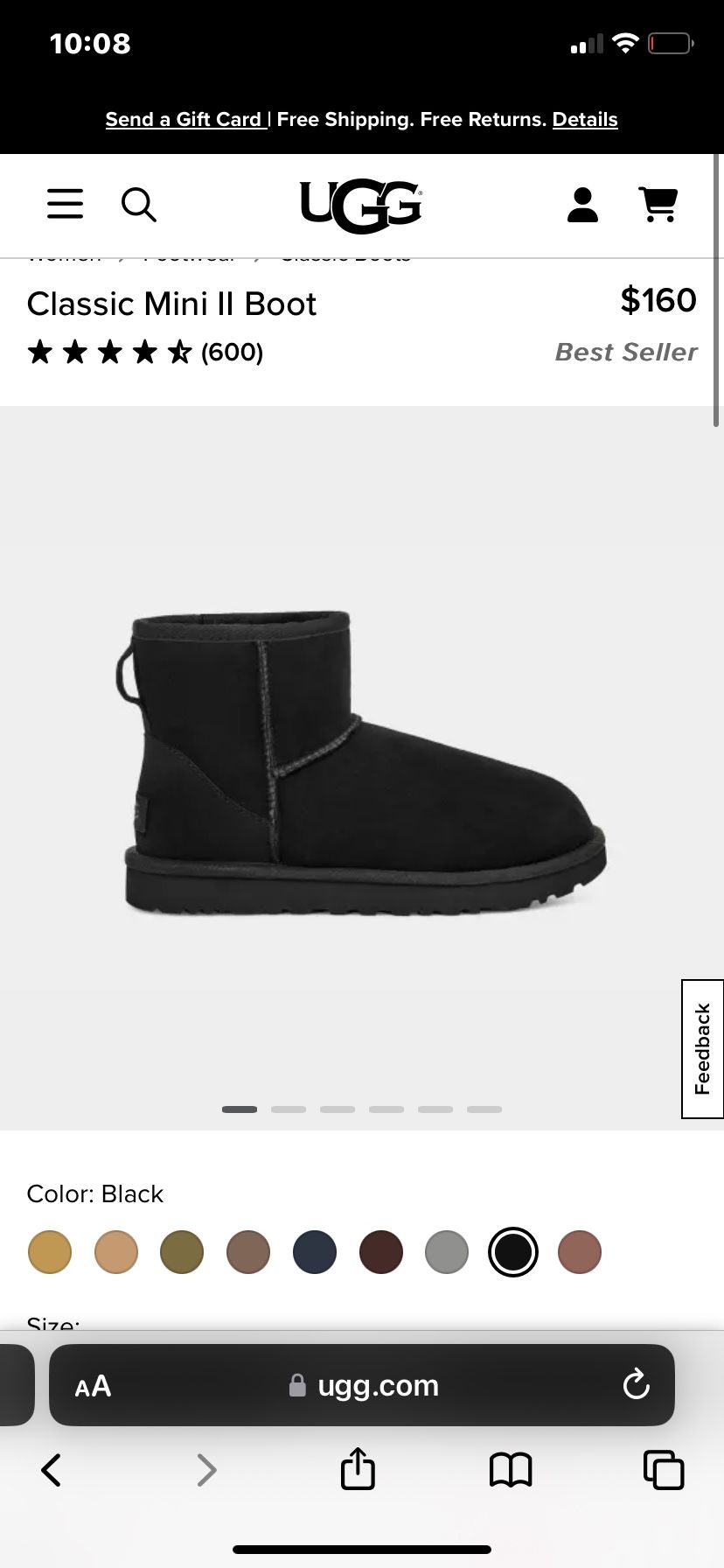 Women’s Size 9 Mini Ugg Bioot