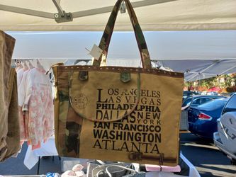 Repurposed Military Tent Handbags.  New