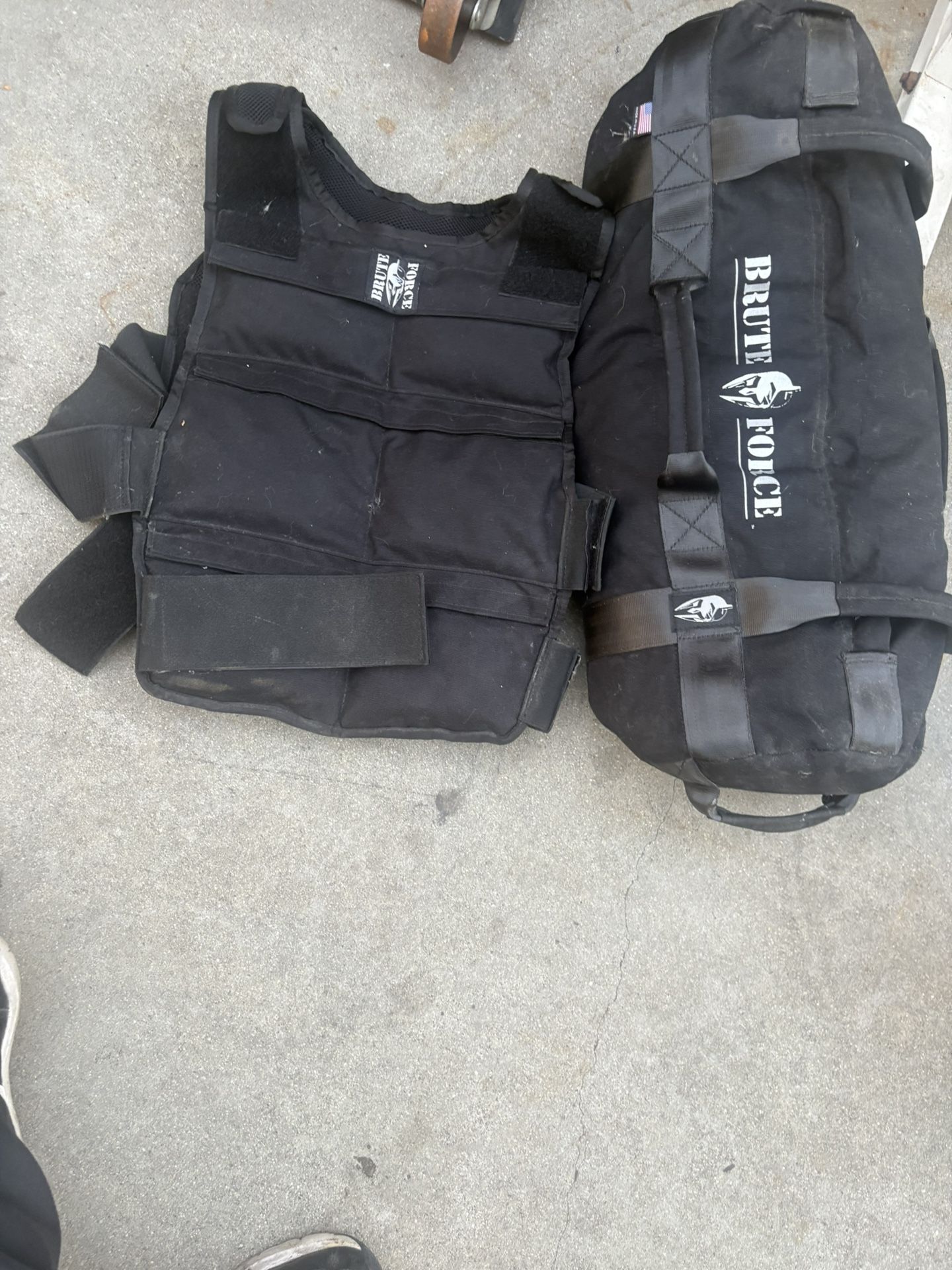 Brute Force Heavy Bag And Weighted Vest Both In Good Condition