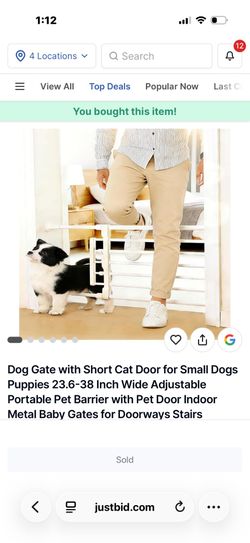 Adjustable Metal Pet Gate with Small Cat Door