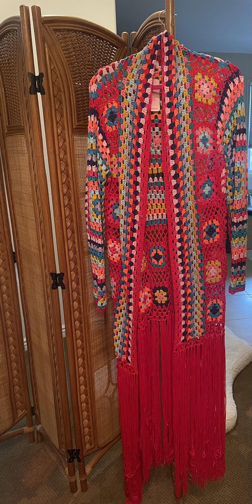 Crochet Patchwork Granny Squares Duster- Cardigan