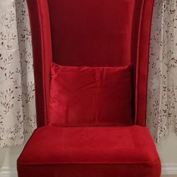 ARMEN ART, Inc/ARMEN LIVING Furniture Mad Hatter Red Velvet High Back Chair with Matching Cushion