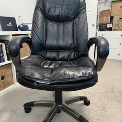 Black Leather Office Chair - Works Great - Moving Sale $30