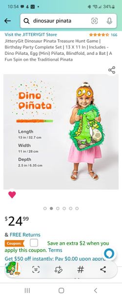 JitteryGit Dinosaur Pinata Treasure Hunt Game