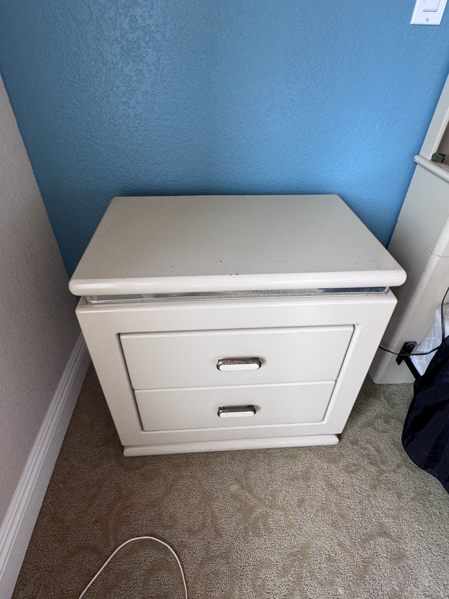 Vintage 1980's Nightstand Cream