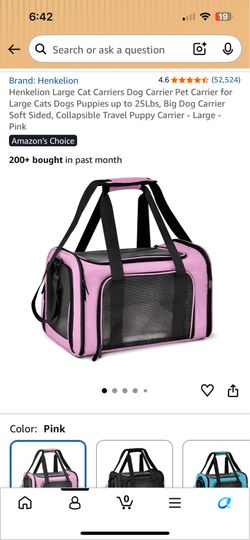 Large soft sided pet carrier