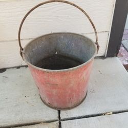 Vintage Red Fire Bucket