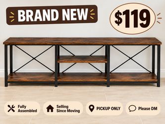 Fully Assembled 3-Tier Console/TV Stand – Brand New | $119