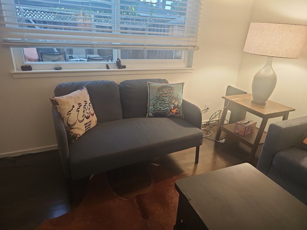 Gray Two-Seater Sofa